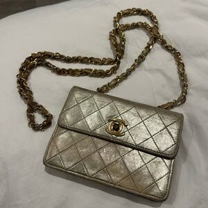 Chanel Vintage Gold Quilted Women's Bag